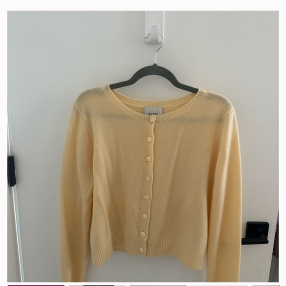 Reformation Clara Cashmere Crew Cardigan in Parmesan - Picture 1 of 2